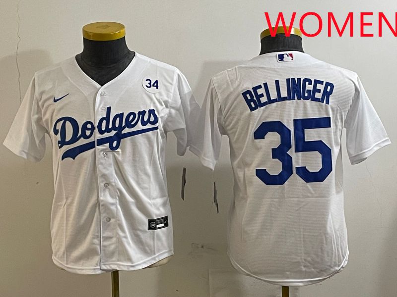 Women Los Angeles Dodgers #35 Bellinger White Game 2025 Nike MLB Jersey style 10